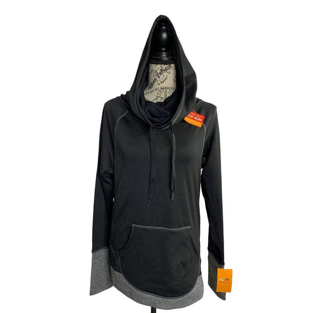 Champion Men's Size M Jacket Hoodie Pullover Duo Dry Turtleneck Thumb holes NEW